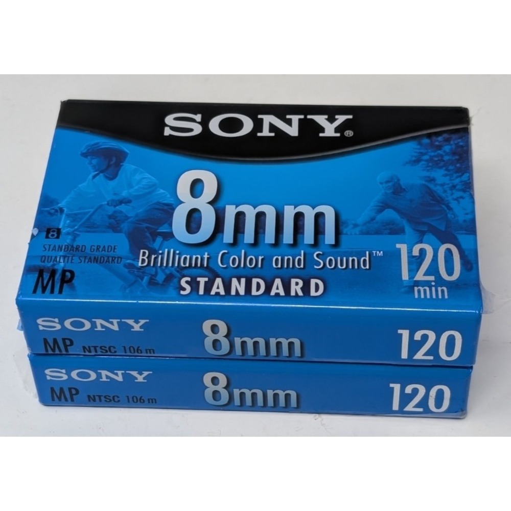 New Sealed Sony 8mm Standard Grade Camcorder Tapes P6-120ML - 2 Pack